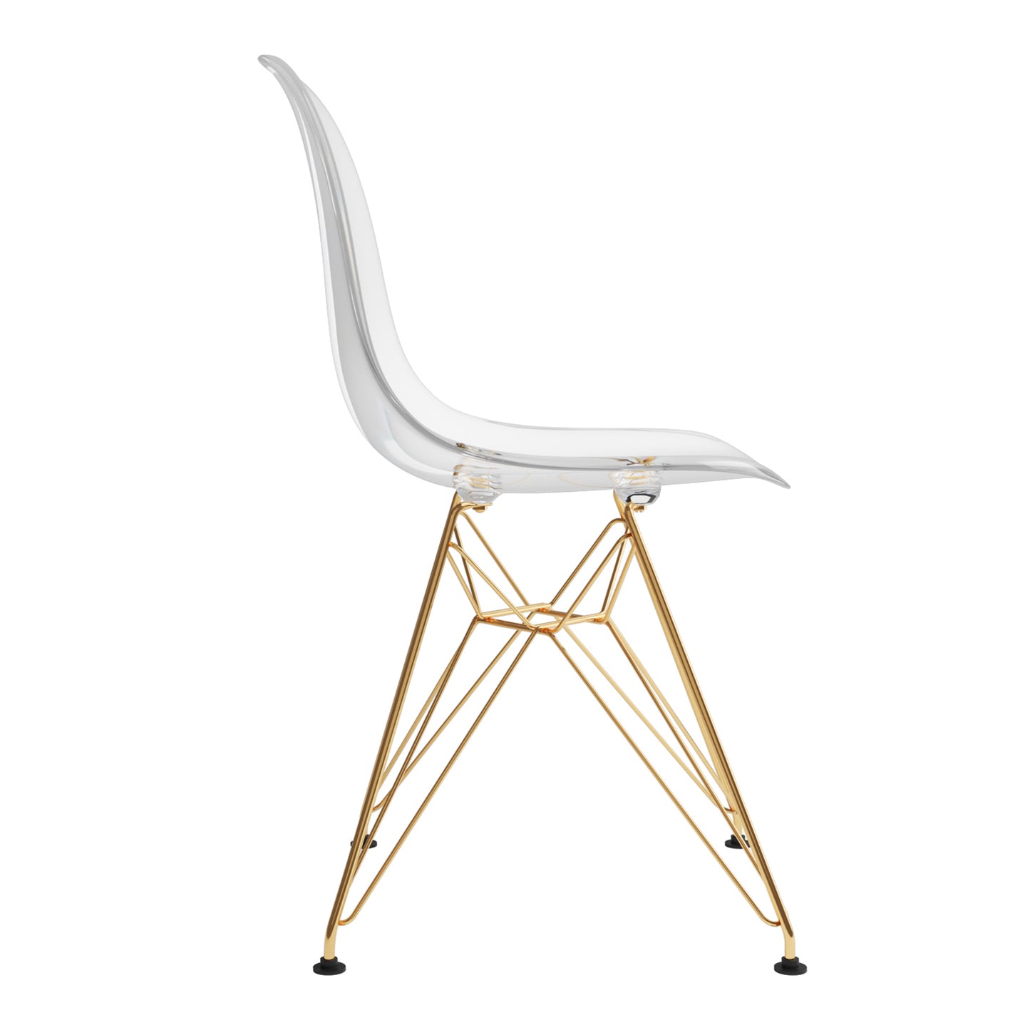 Eiffel Chair With Gold Legs, Clear