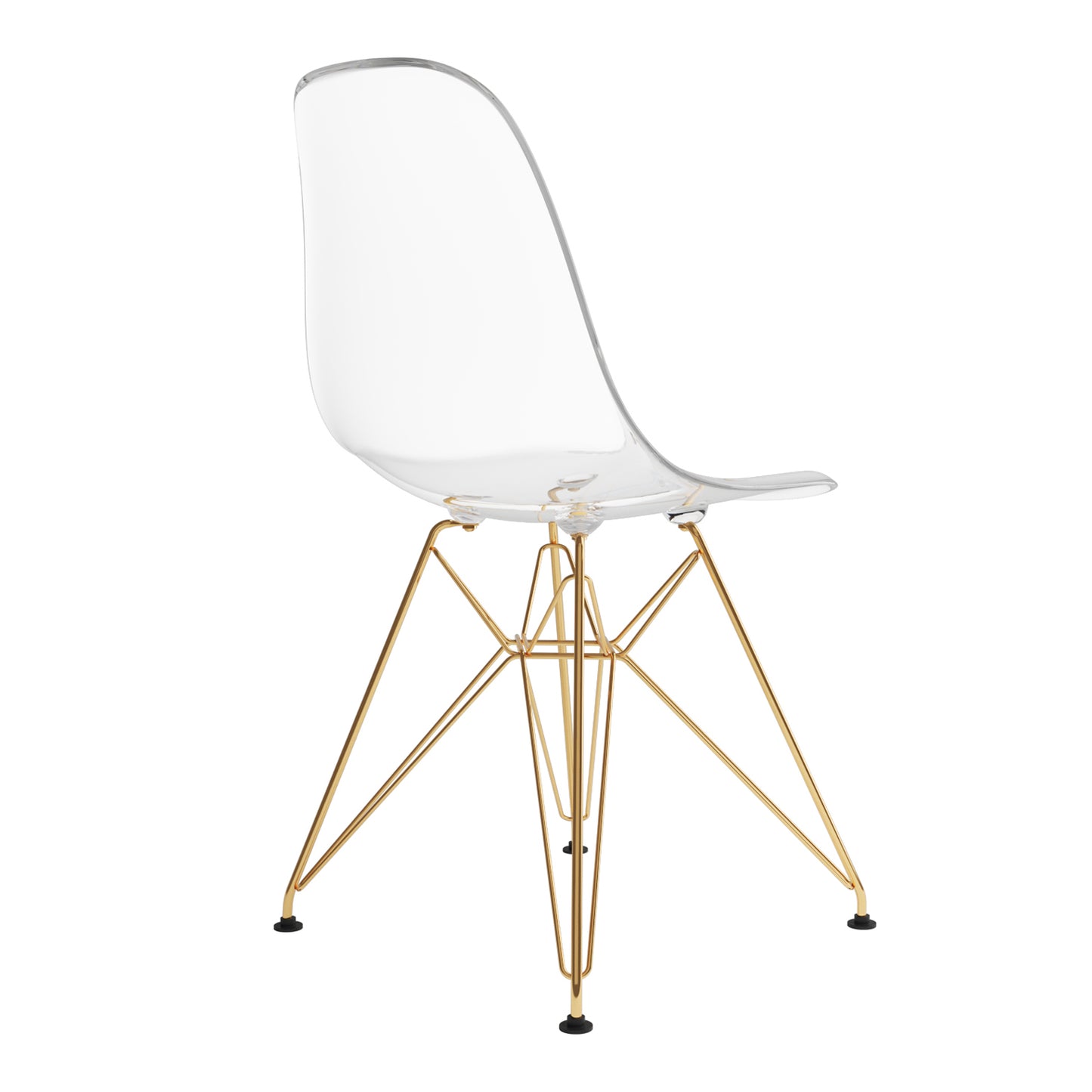 Eiffel Chair With Gold Legs, Clear