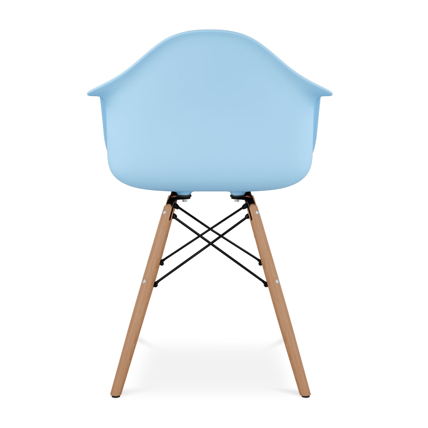 Eiffel Armchair With Wood Legs, Blue