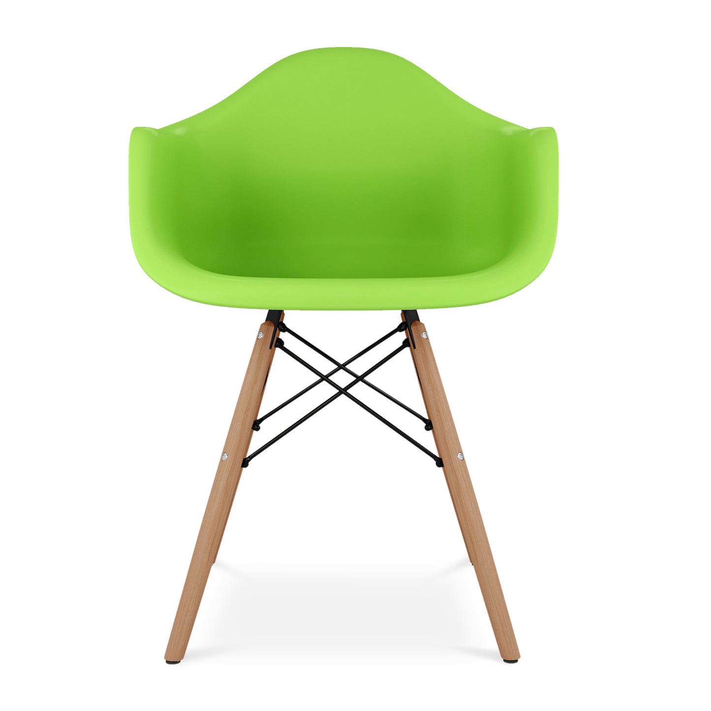 Eiffel Armchair With Wood Legs, Green