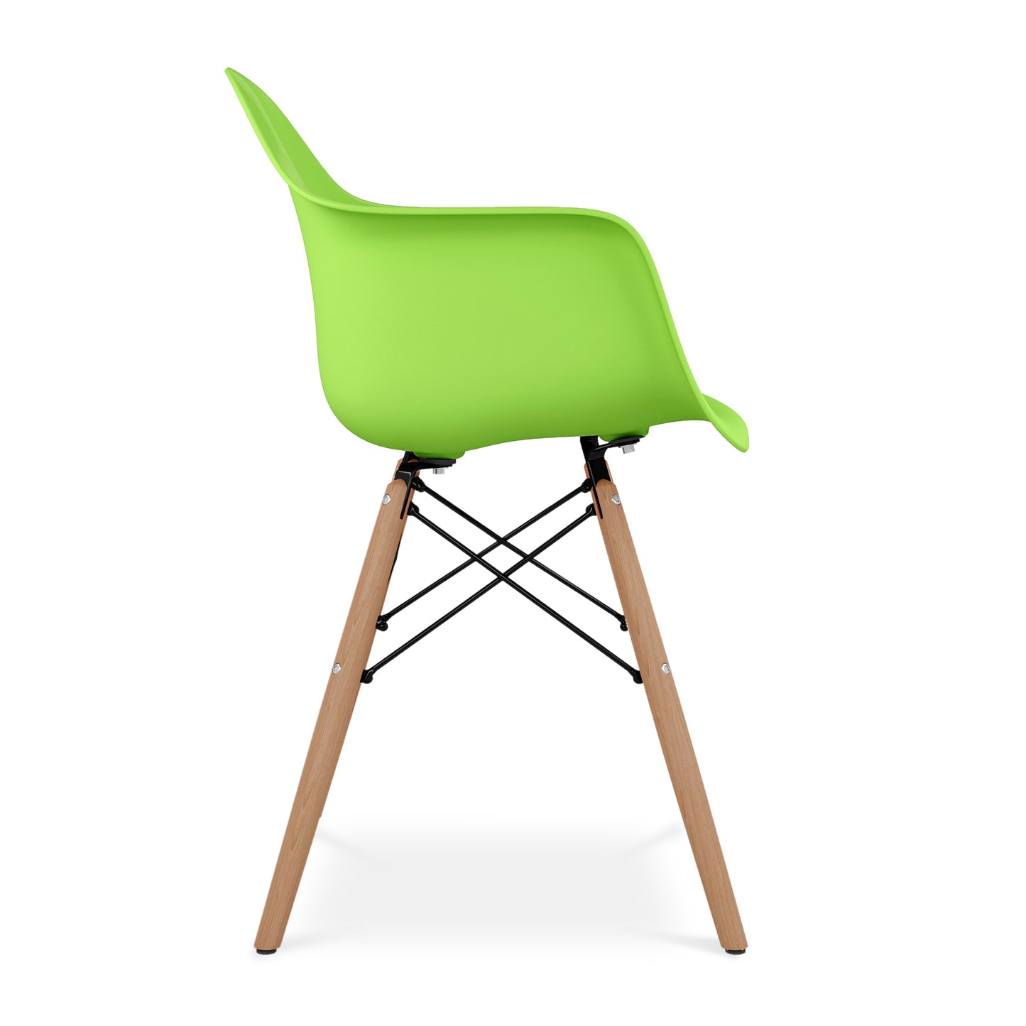 Eiffel Armchair With Wood Legs, Green