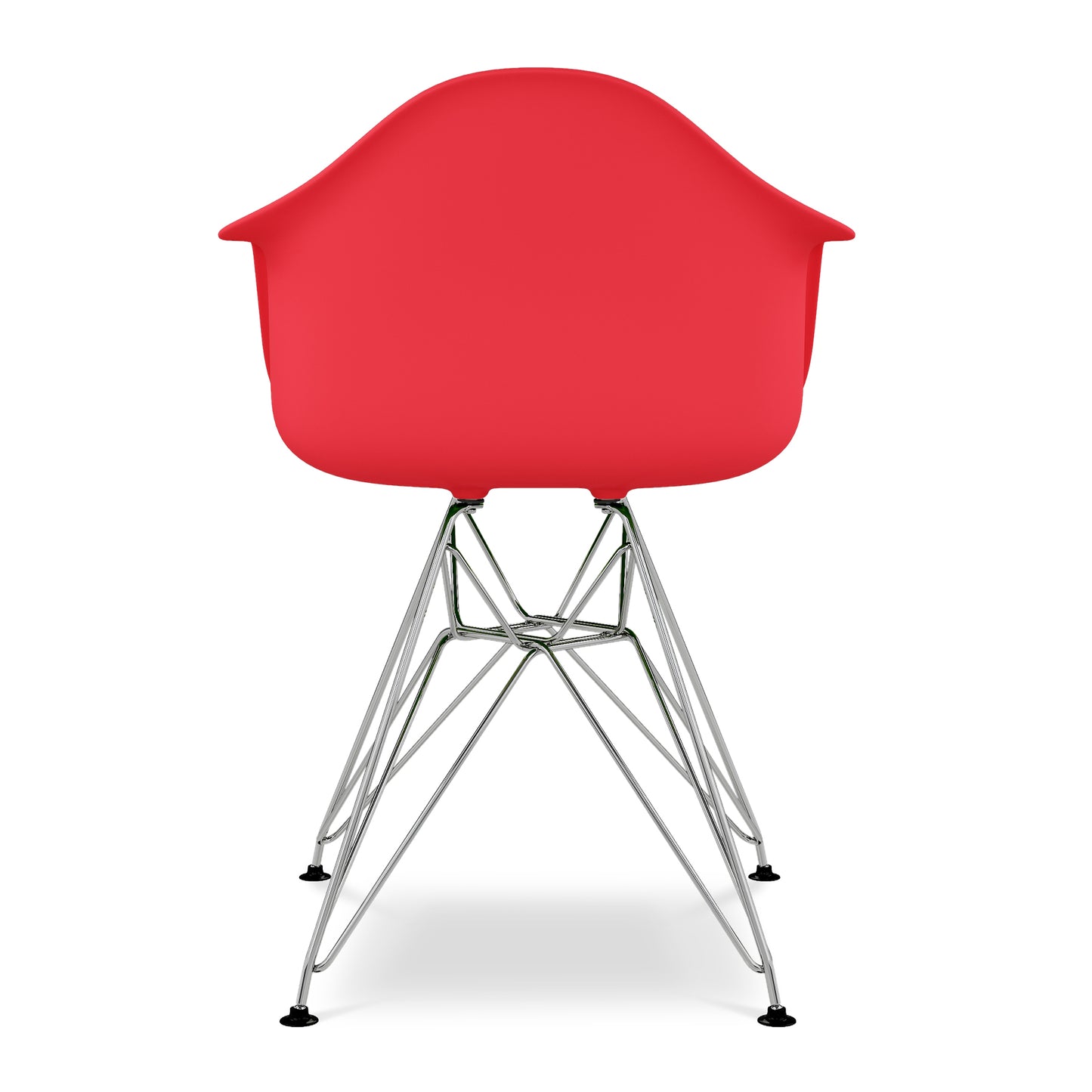 Eiffel Armchair With Steel Legs, Red