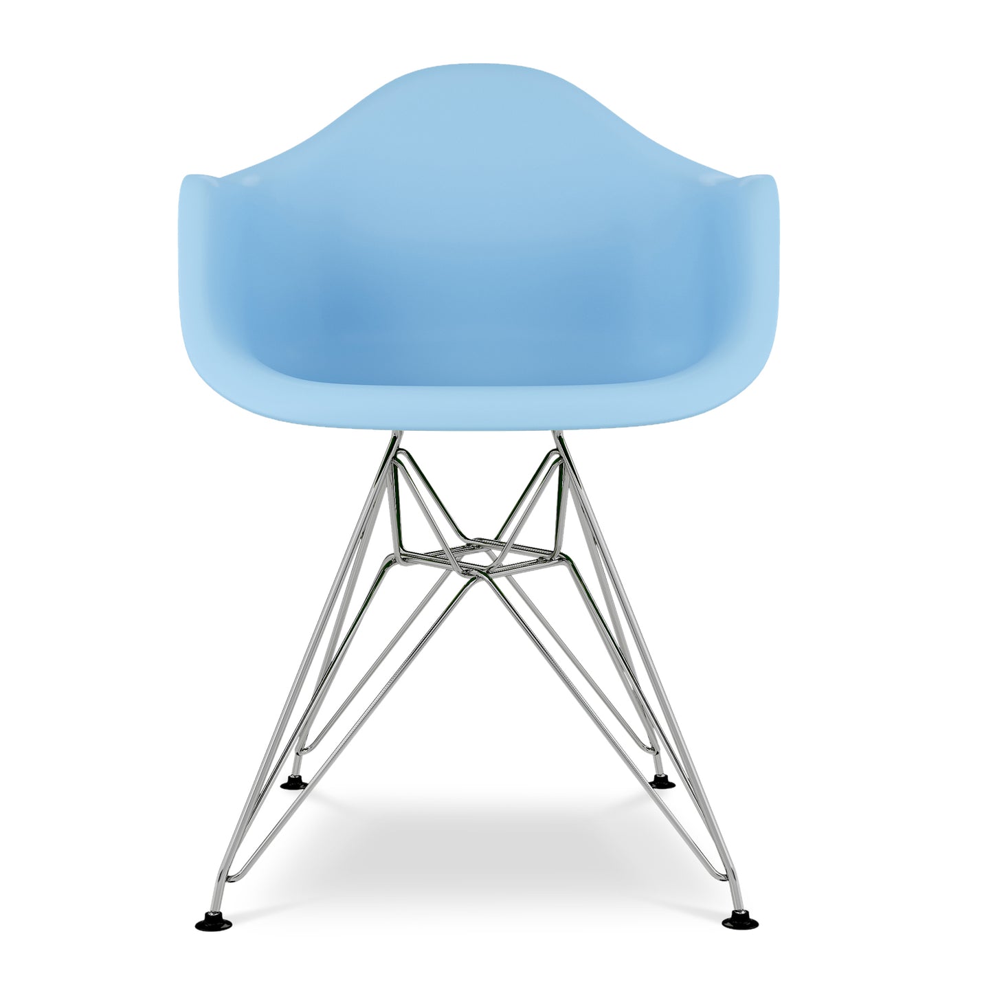 Eiffel Armchair With Steel Legs, Blue