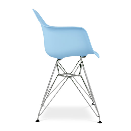 Eiffel Armchair With Steel Legs, Blue