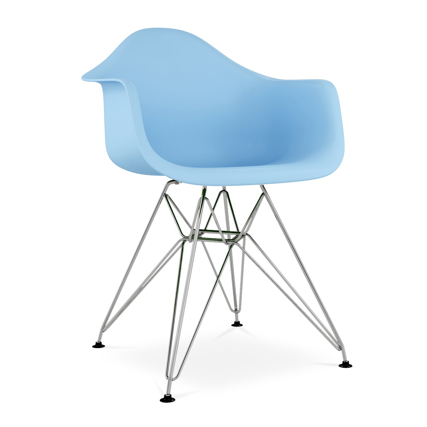 Eiffel Armchair With Steel Legs, Blue