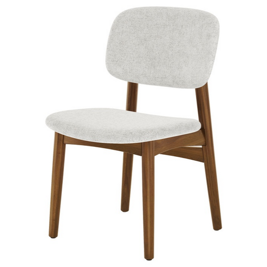 Cooper Dining Chair, Walnut Stain, White
