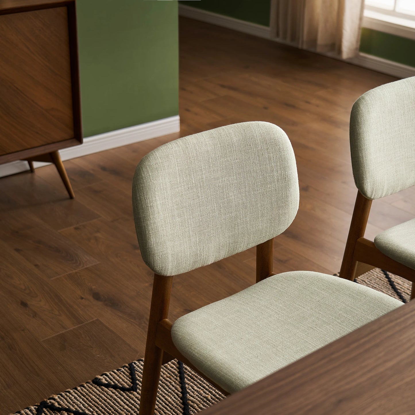 Cooper Dining Chair, Walnut Stain, Ivory