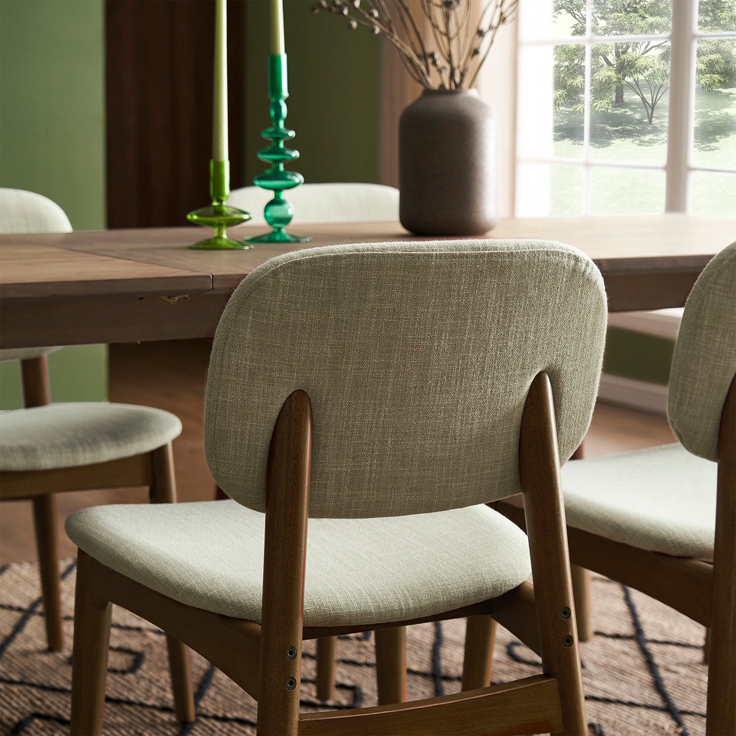 Cooper Dining Chair, Walnut Stain, Ivory