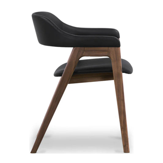 Atlas Leather Dining Chair, Black