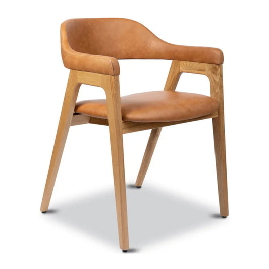 Atlas Leather Dining Chair, Tan