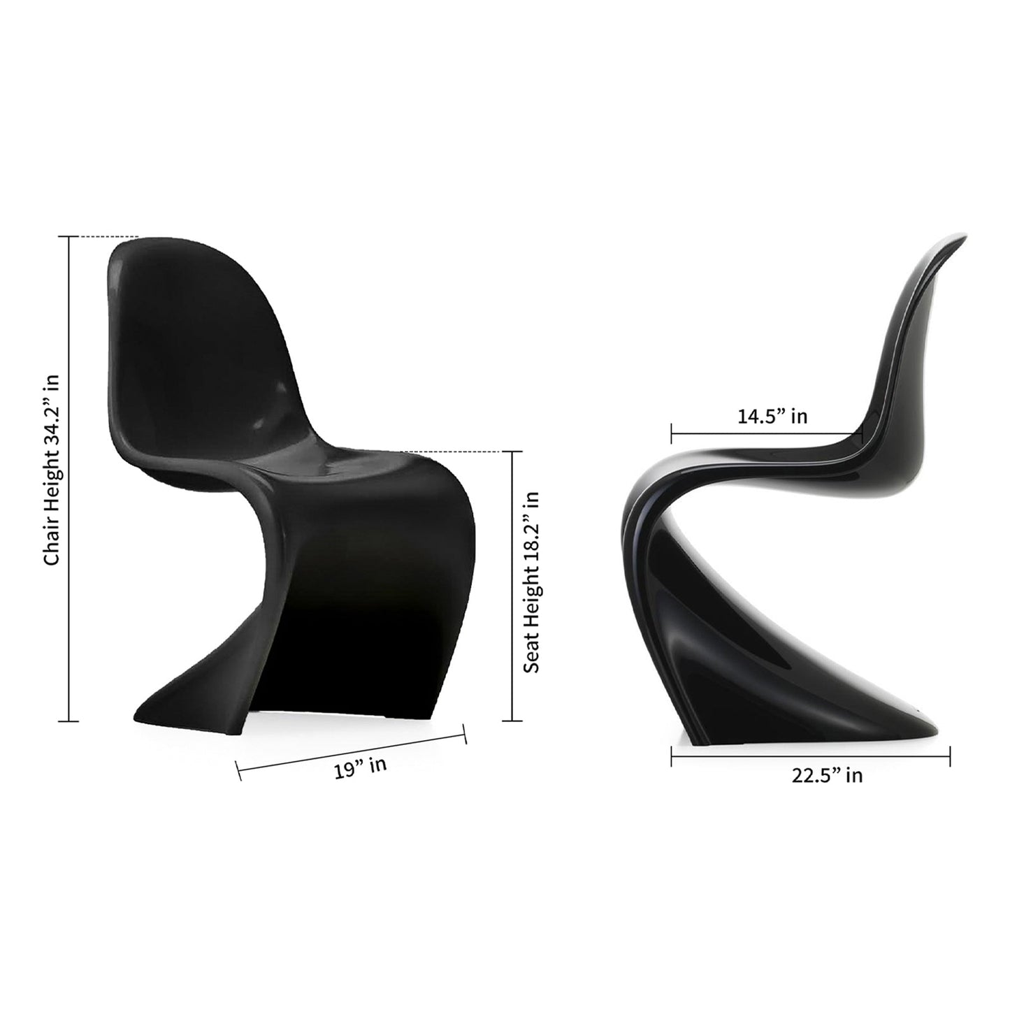 Wave Chair - Black, Glossy