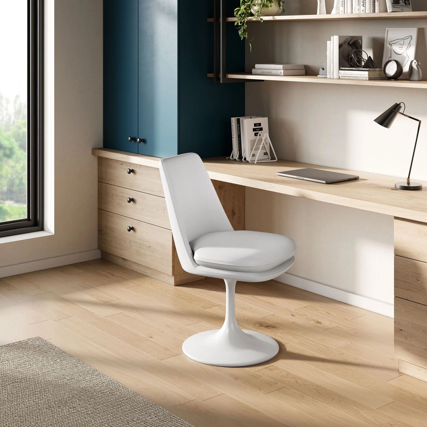 Rose Swivel Side Chair, White