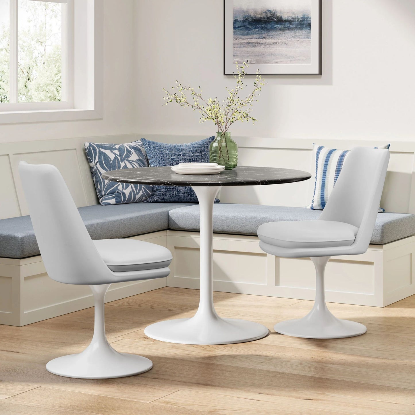 Rose Swivel Side Chair, White