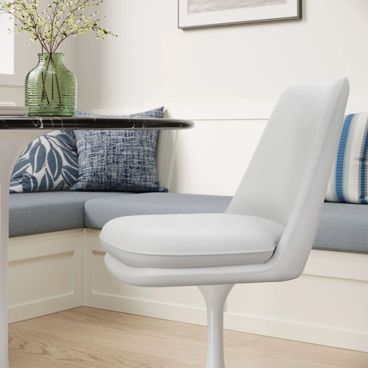 Rose Swivel Side Chair, White