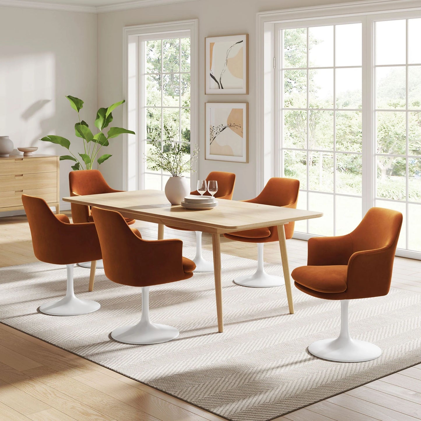 Rose Swivel Armchair, Tan