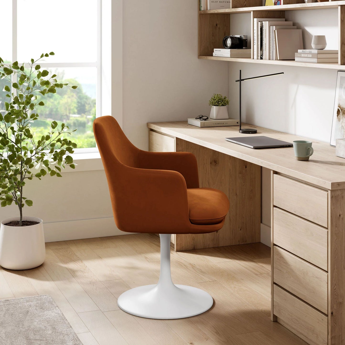Rose Swivel Armchair, Tan