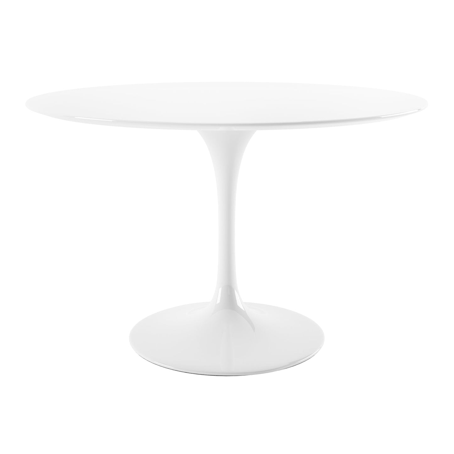 Tulip 48" Fiberglass Dining Table & Chairs Set, Black