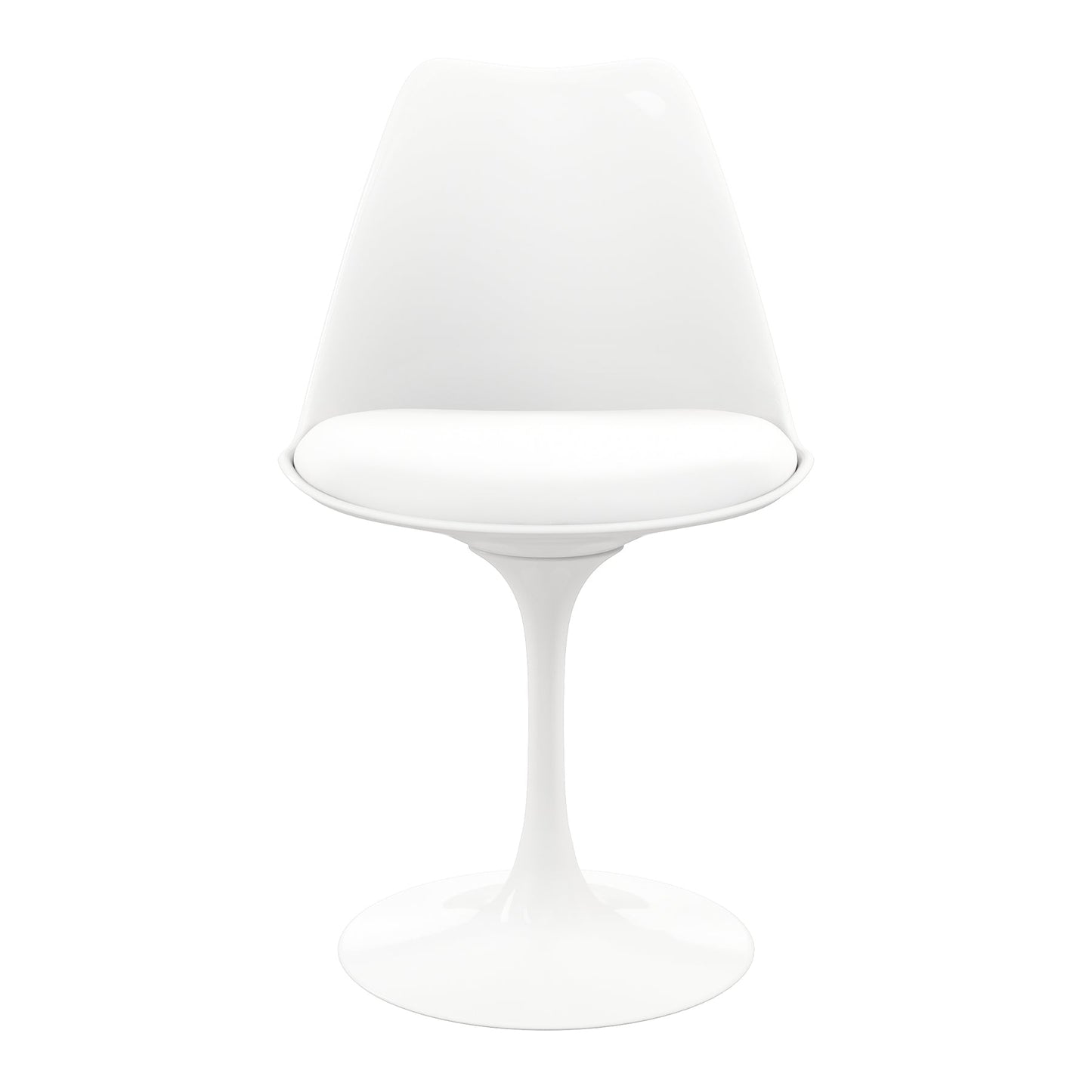 Tulip 36" Fiberglass Dining Table & Chairs Set, White