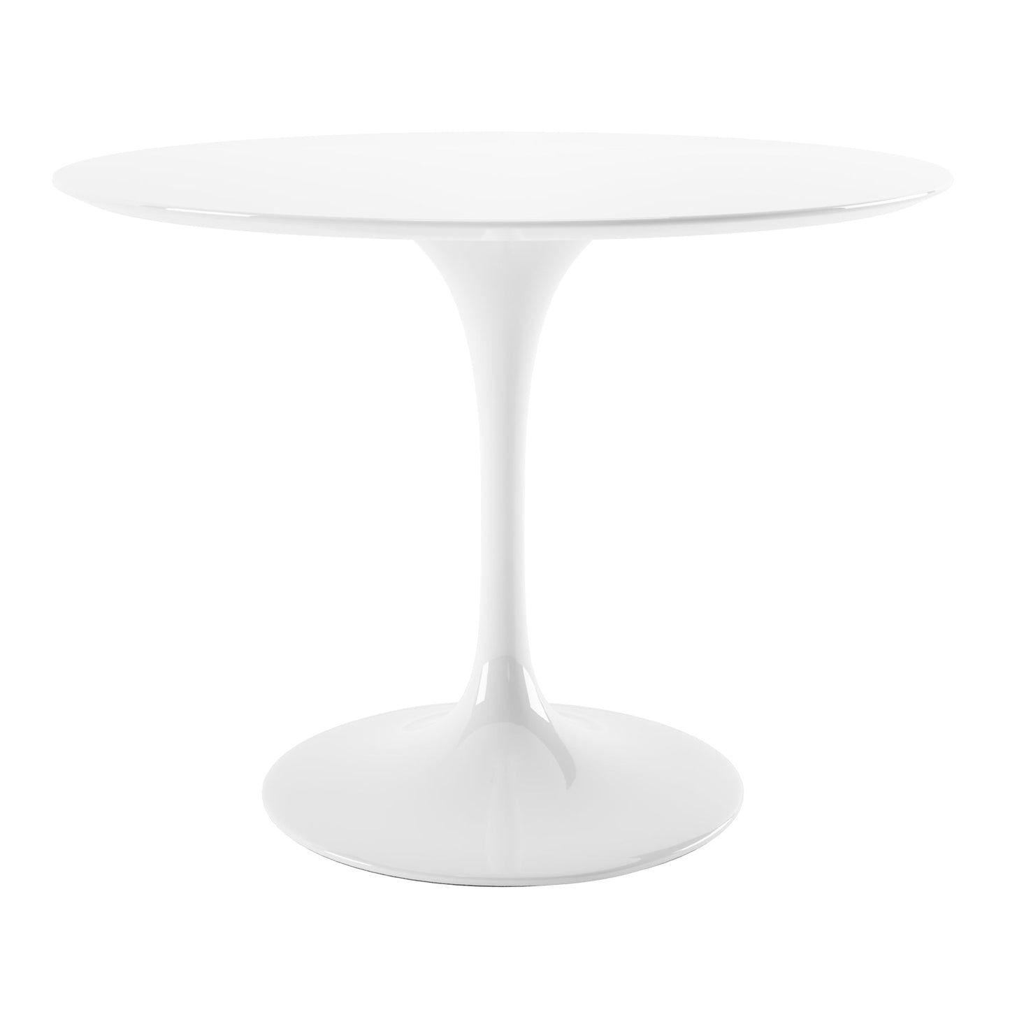 Tulip 42" Fiberglass Dining Table & Chairs Set, Red