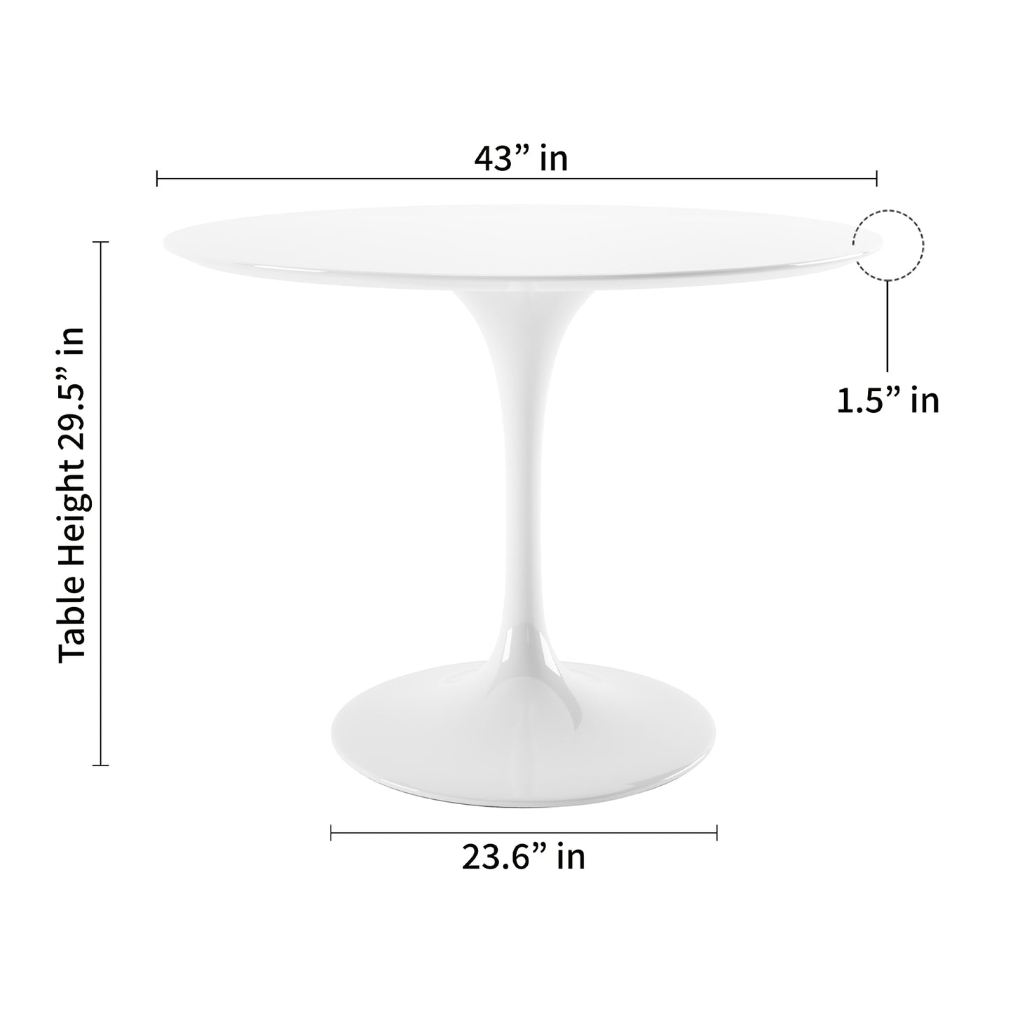 Tulip 42" Fiberglass Dining Table & Chairs Set, Red