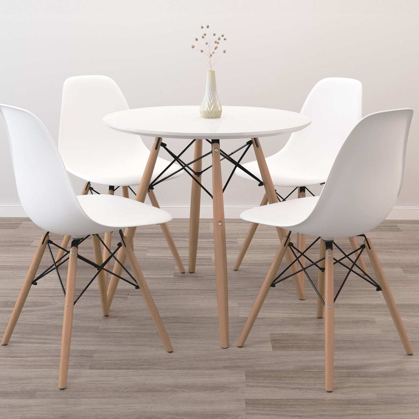 Eiffel Table Set, Wood Legs