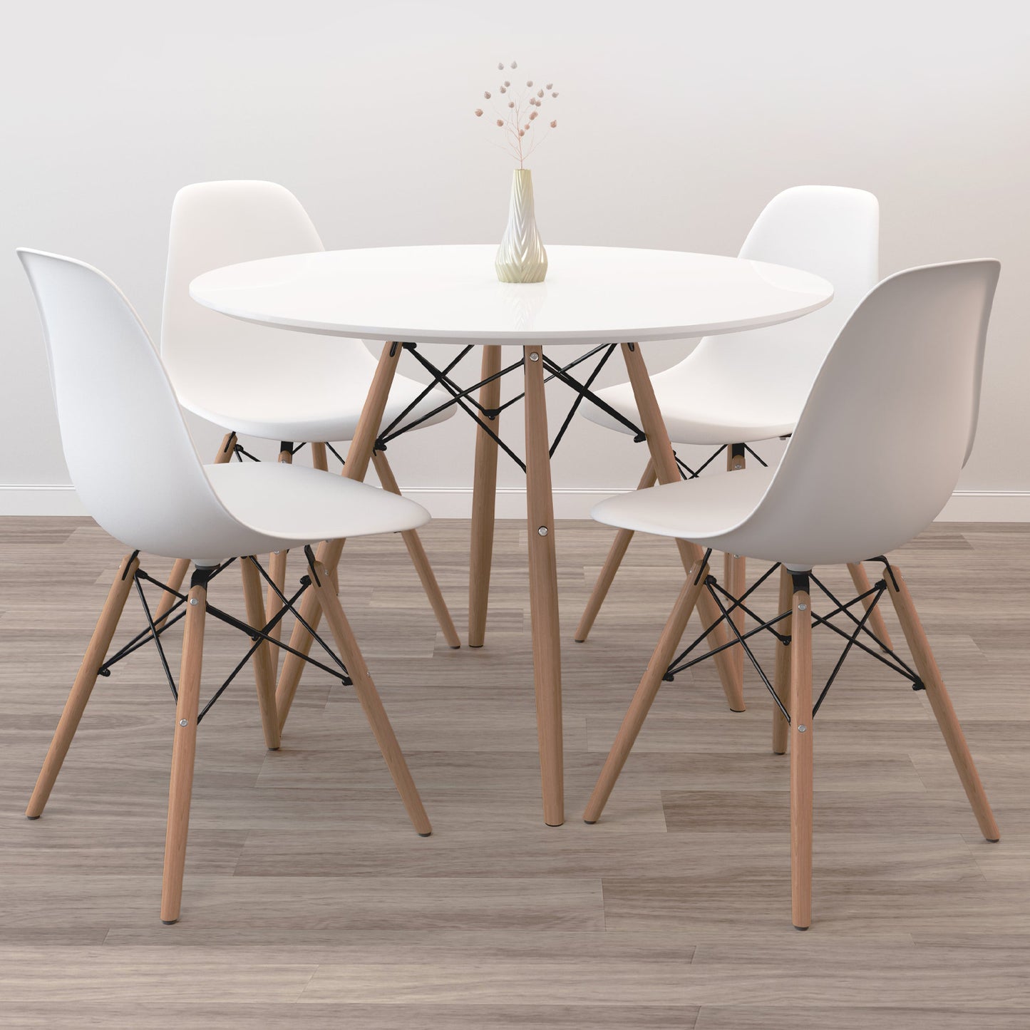 Eiffel Table Set, Wood Legs