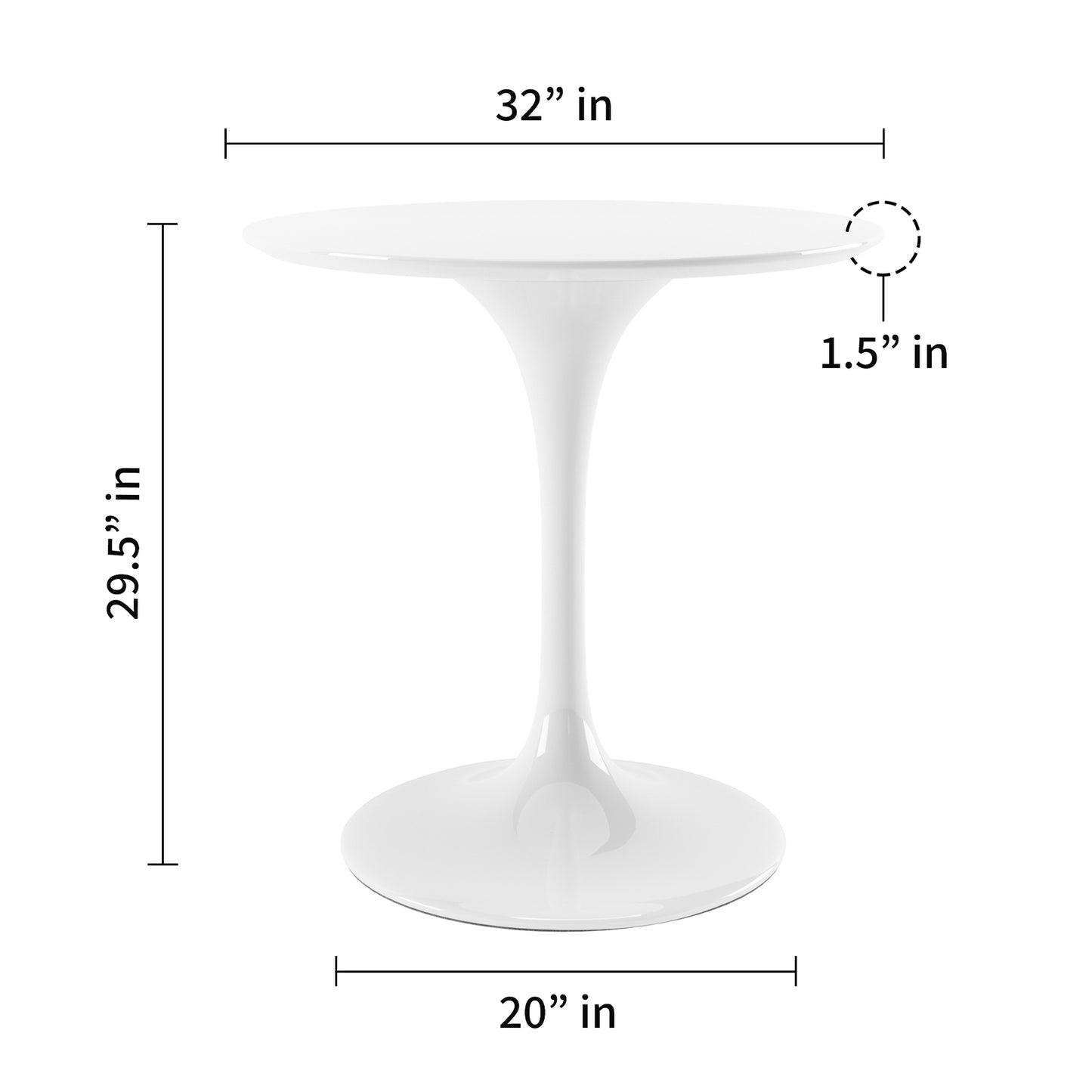 Tulip 32" Fiberglass Dining Table & Chairs Set, Gray