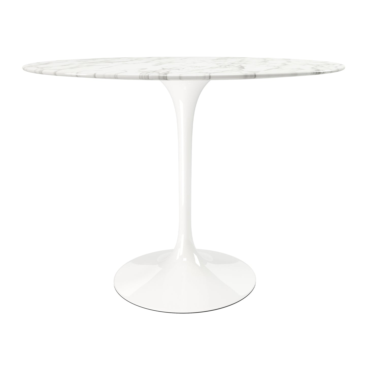 Tulip 40" Marble Dining Table & Chairs Set, White