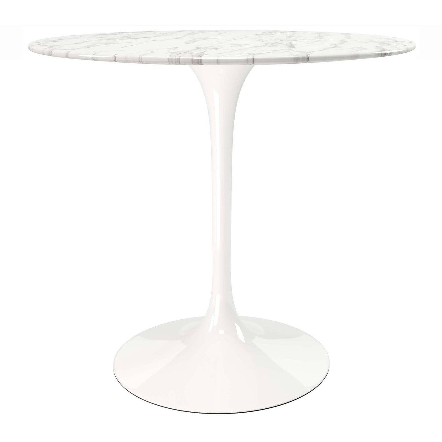 Tulip 32" Marble Dining Table & Chairs Set, Gray