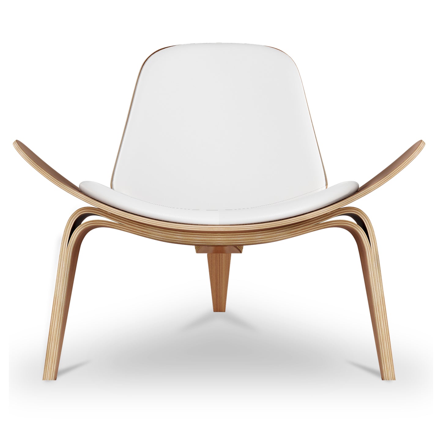Arch Shell Chair, White Faux Leather