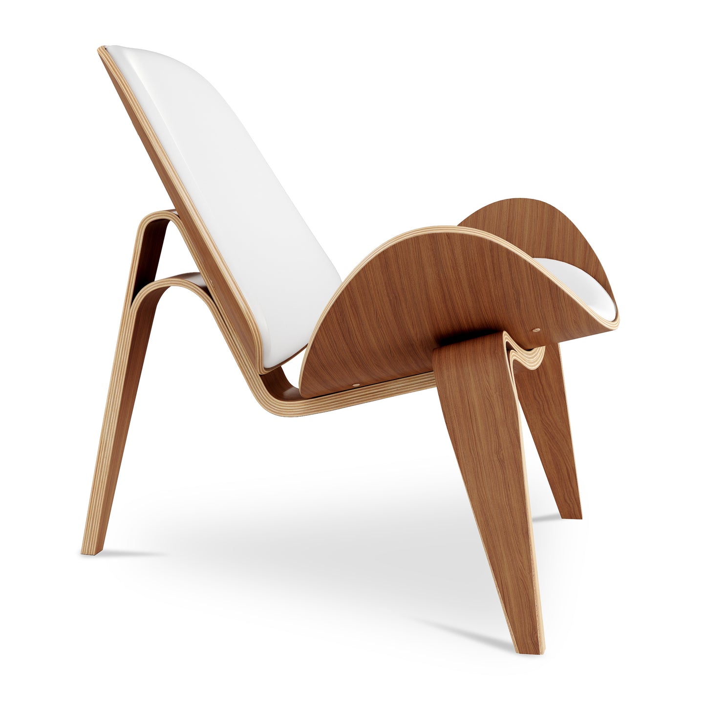Arch Shell Chair, White Faux Leather