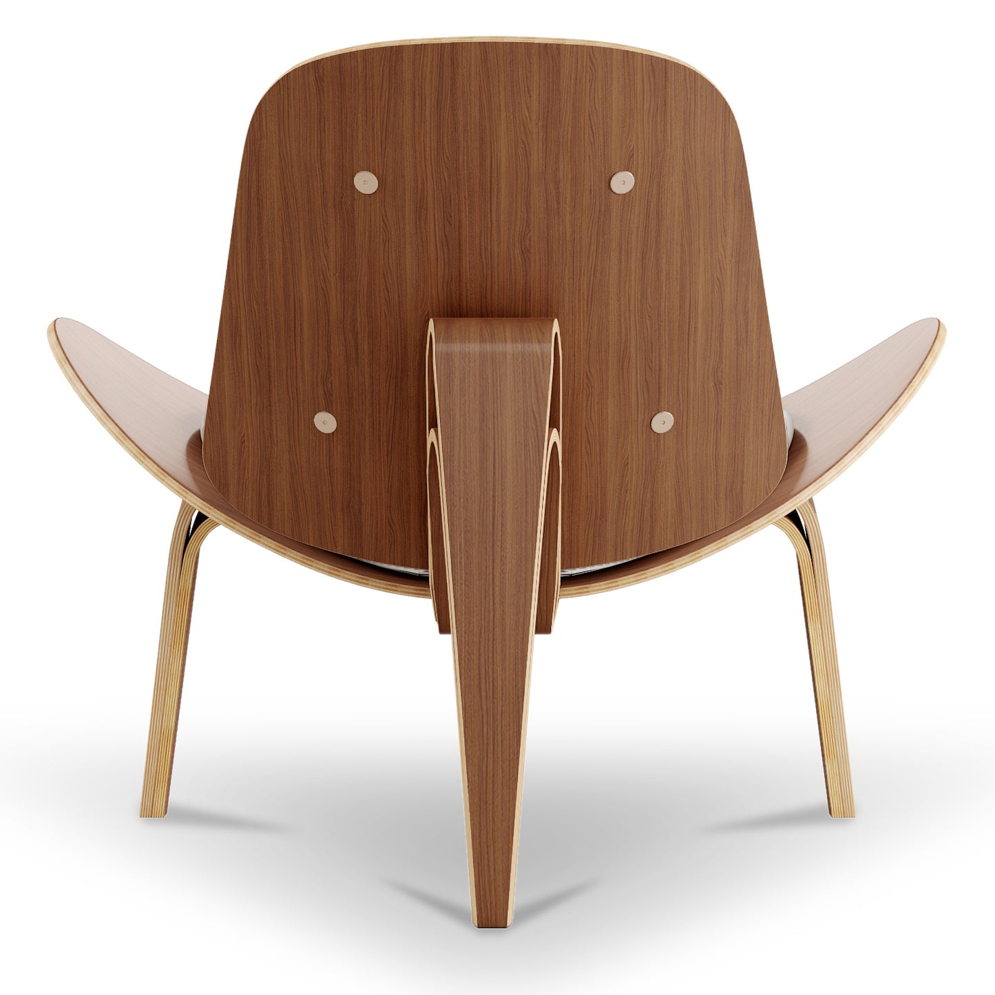 Arch Shell Chair, White Faux Leather