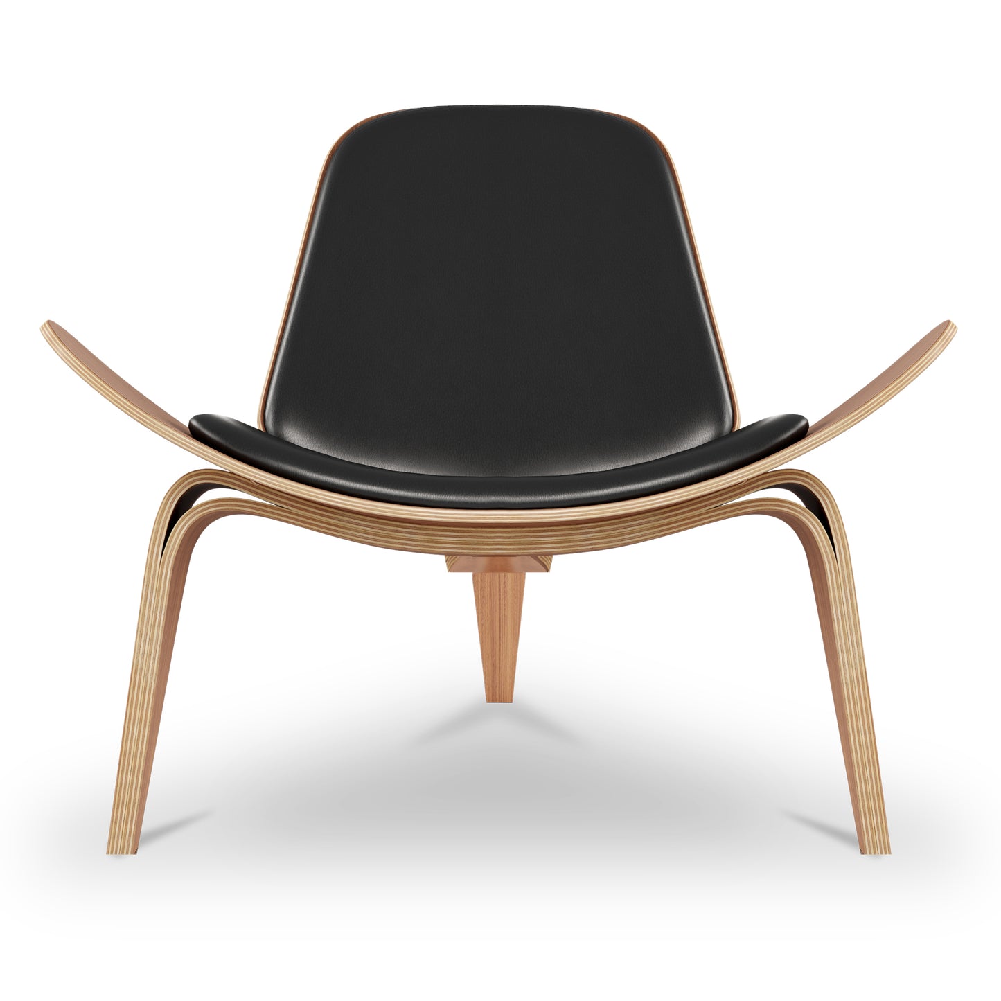Arch Shell Chair, Black Italian Leather
