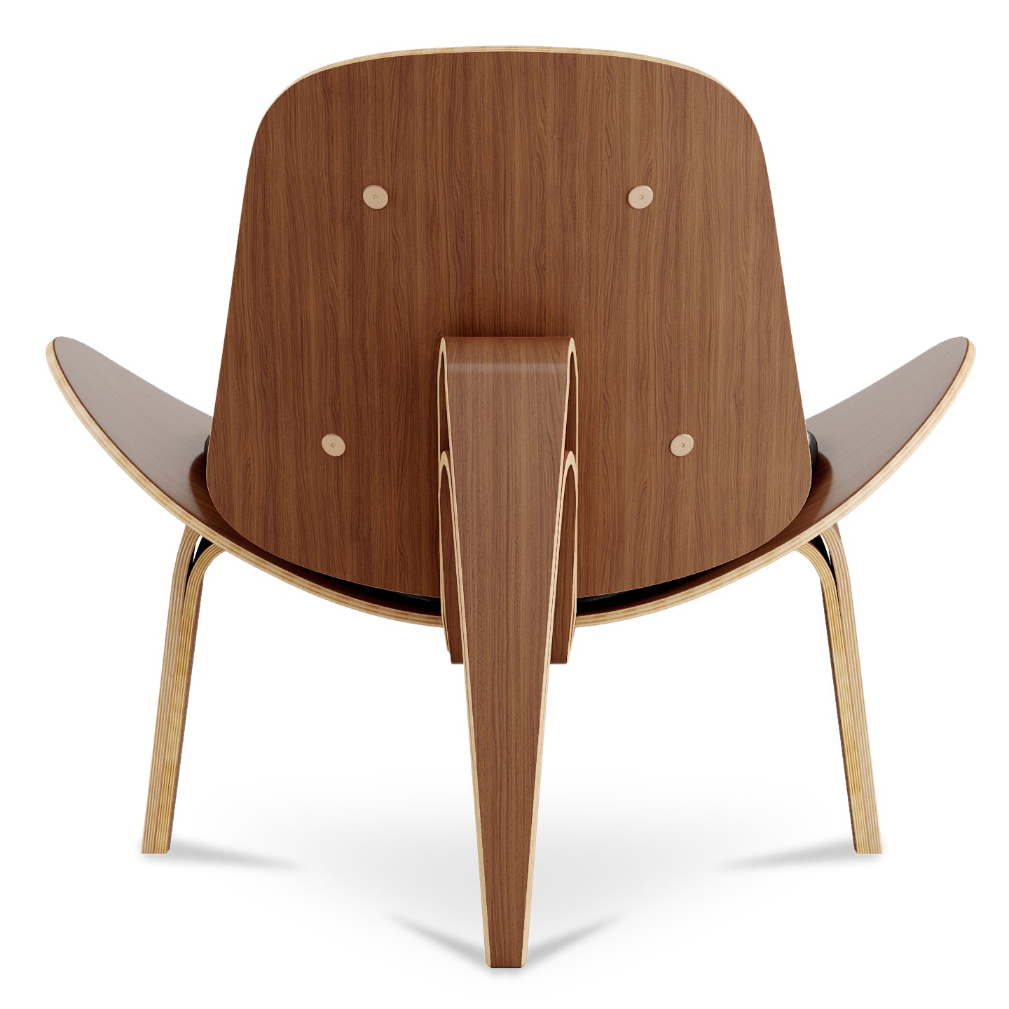 Arch Shell Chair, Black Italian Leather