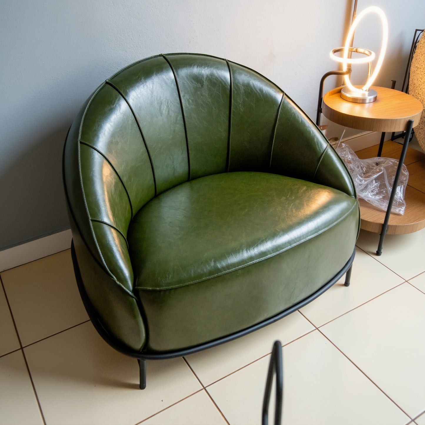 Orion Leather Armchair, Green