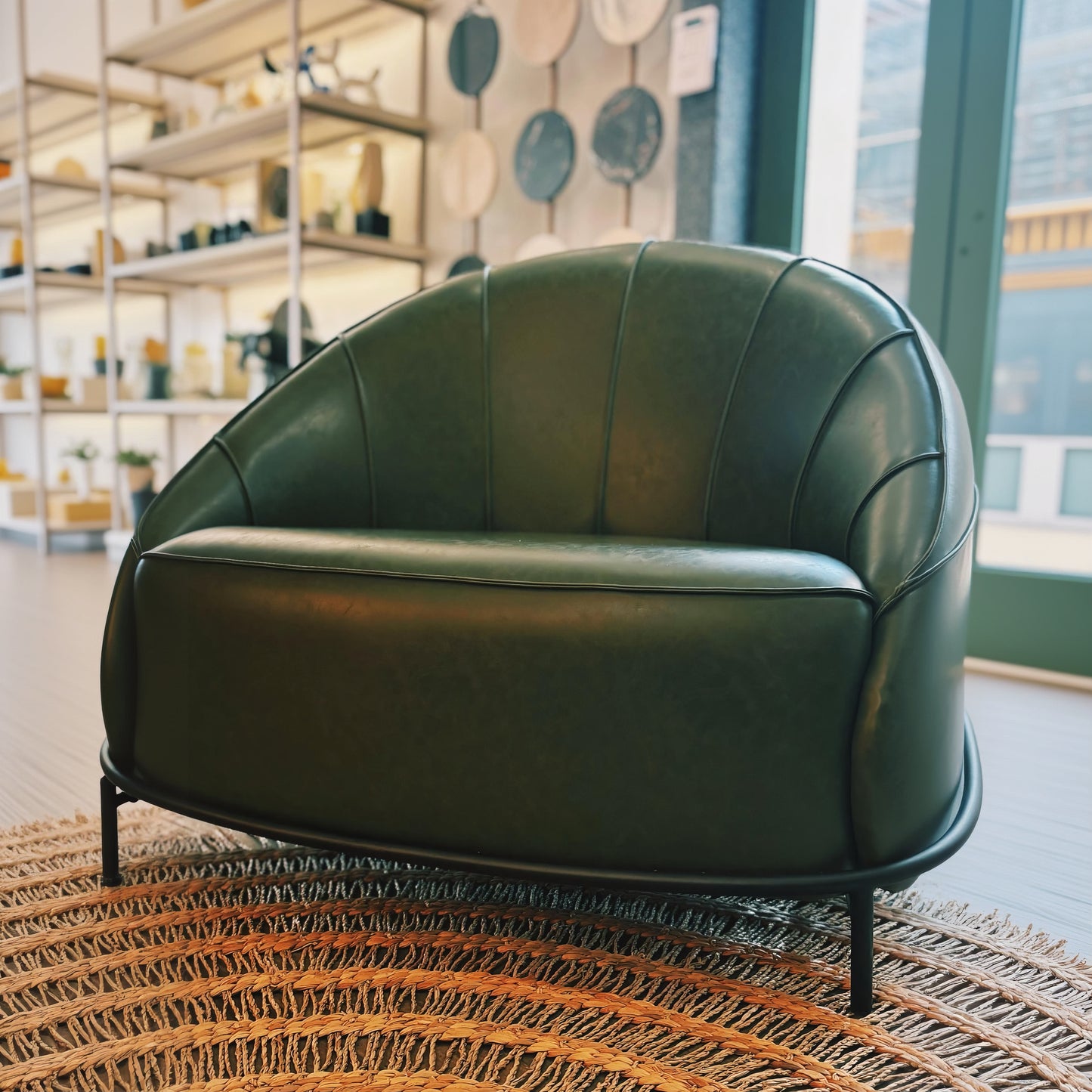 Orion Leather Armchair, Green
