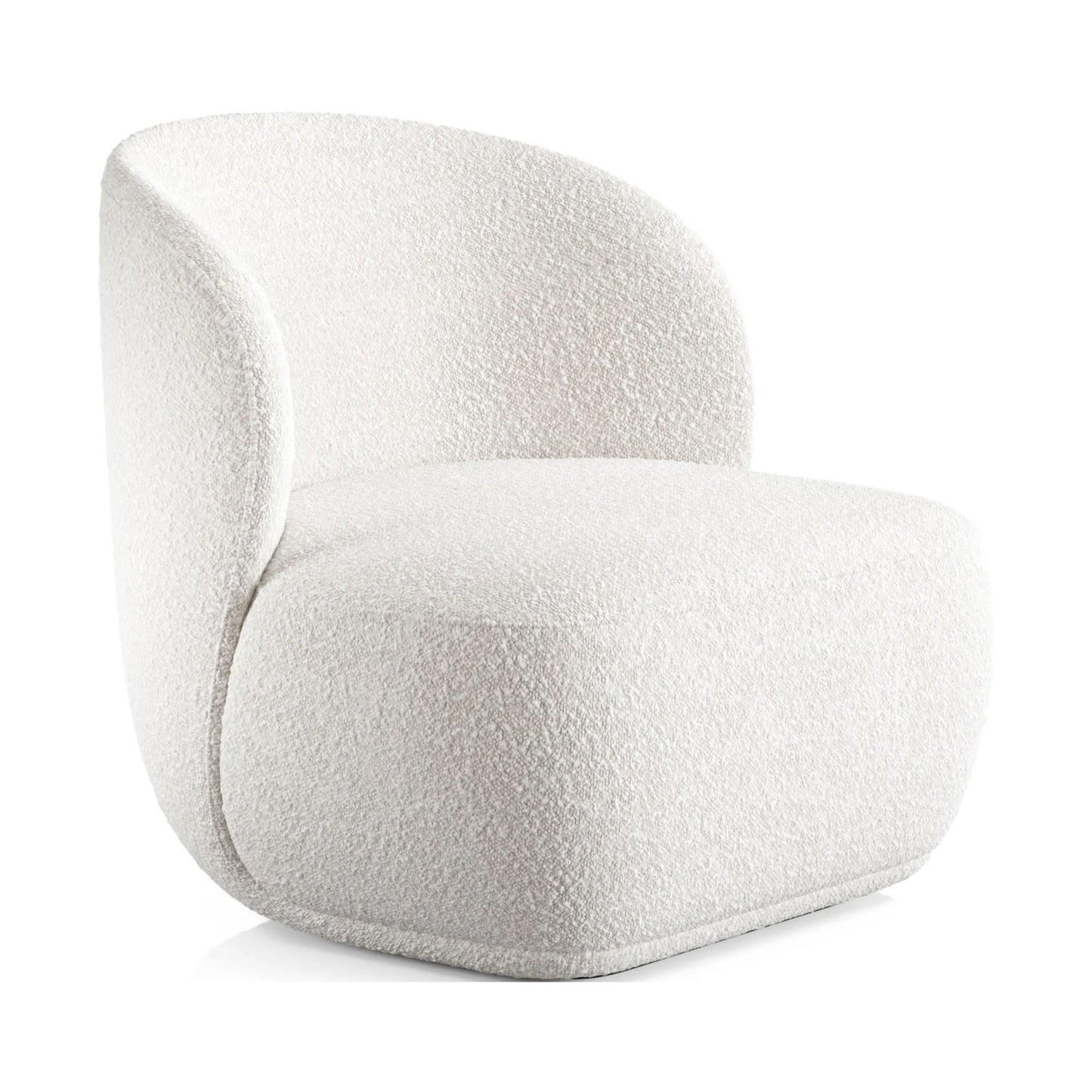 Tuva Lounge Chair, White Boucle