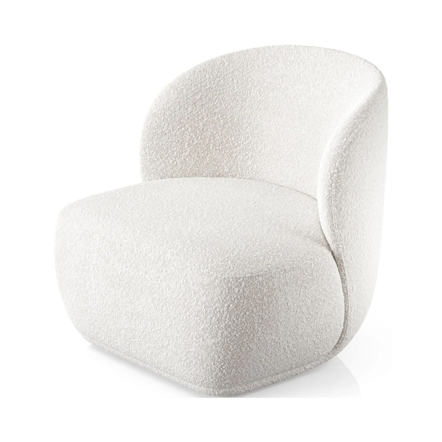 Tuva Lounge Chair, White Boucle