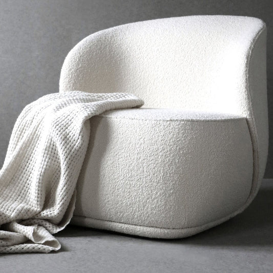 Tuva Lounge Chair, White Boucle