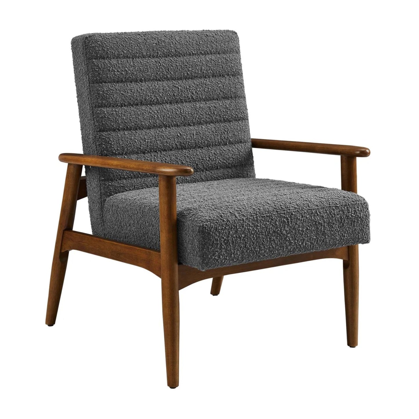 Zain Boucle Lounge Chair, Charcoal
