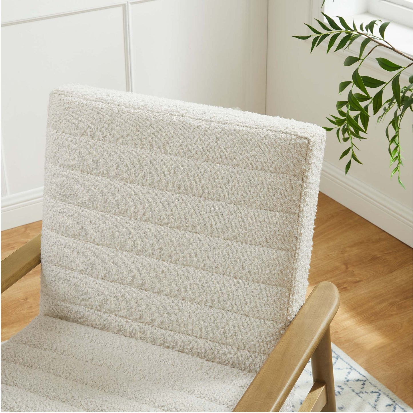 Zain Boucle Lounge Chair, Ivory