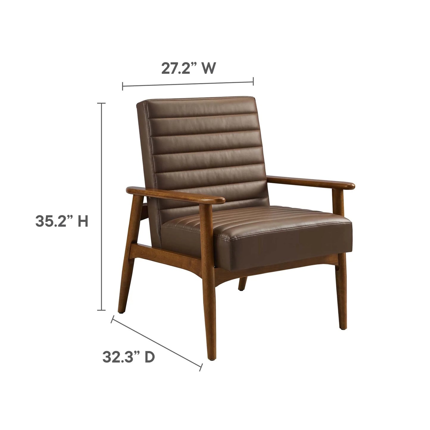 Zain Lounge Chair, Brown