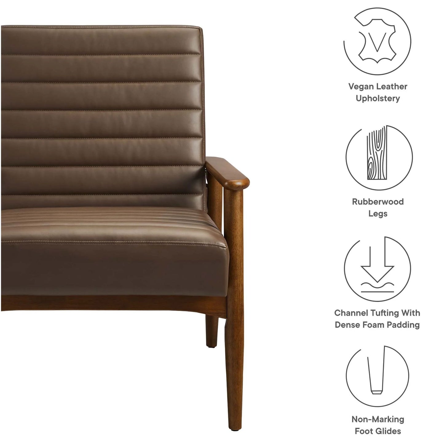 Zain Lounge Chair, Brown