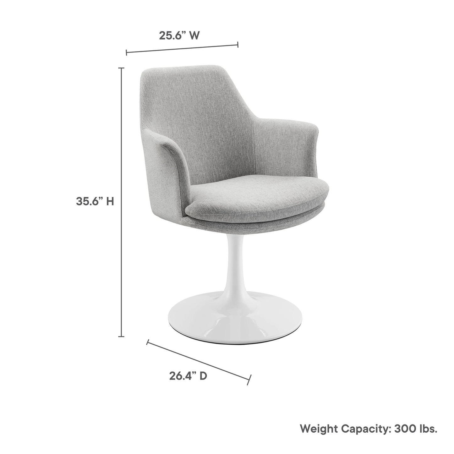 Rose Swivel Armchair, Light Gray