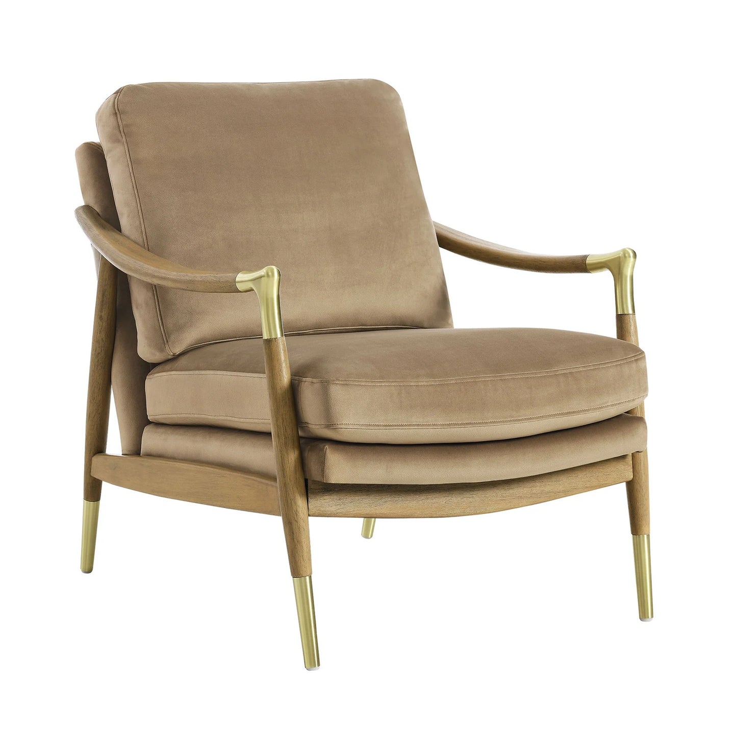 Rollins Velvet Armchair, Taupe