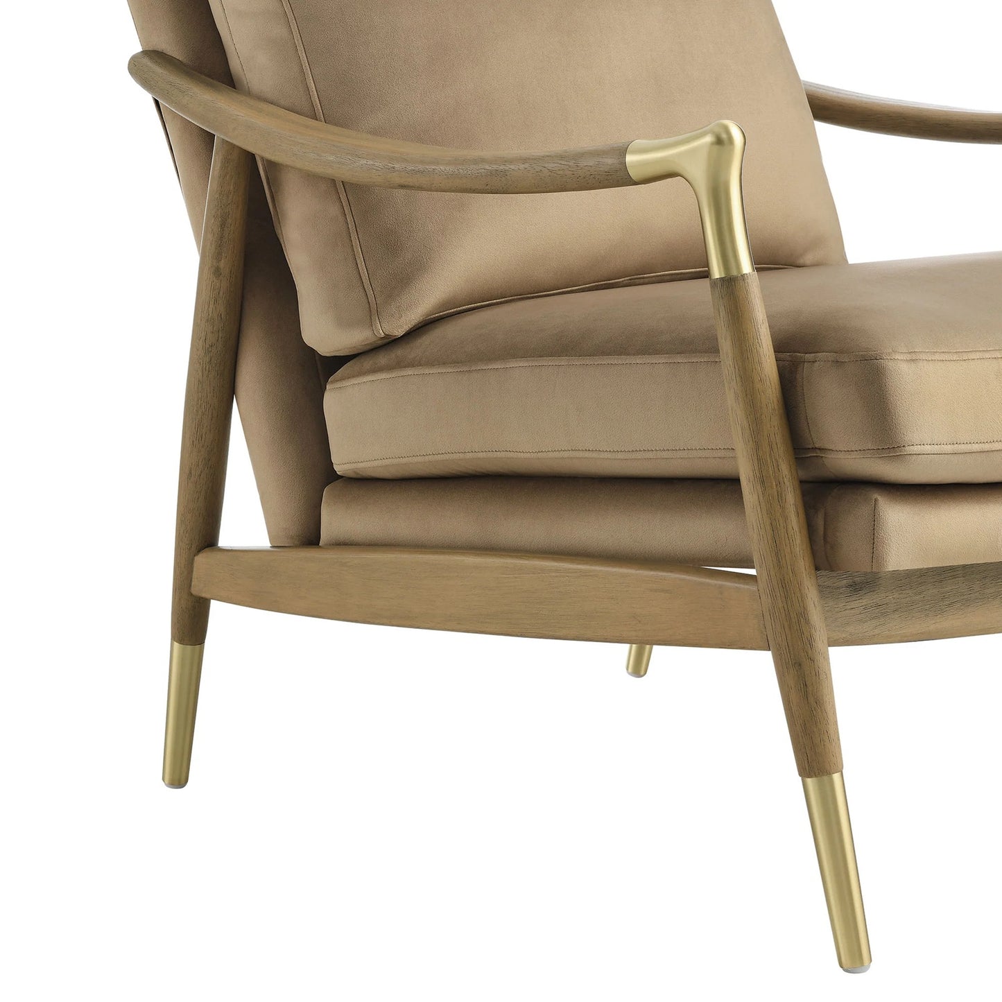 Rollins Velvet Armchair, Taupe