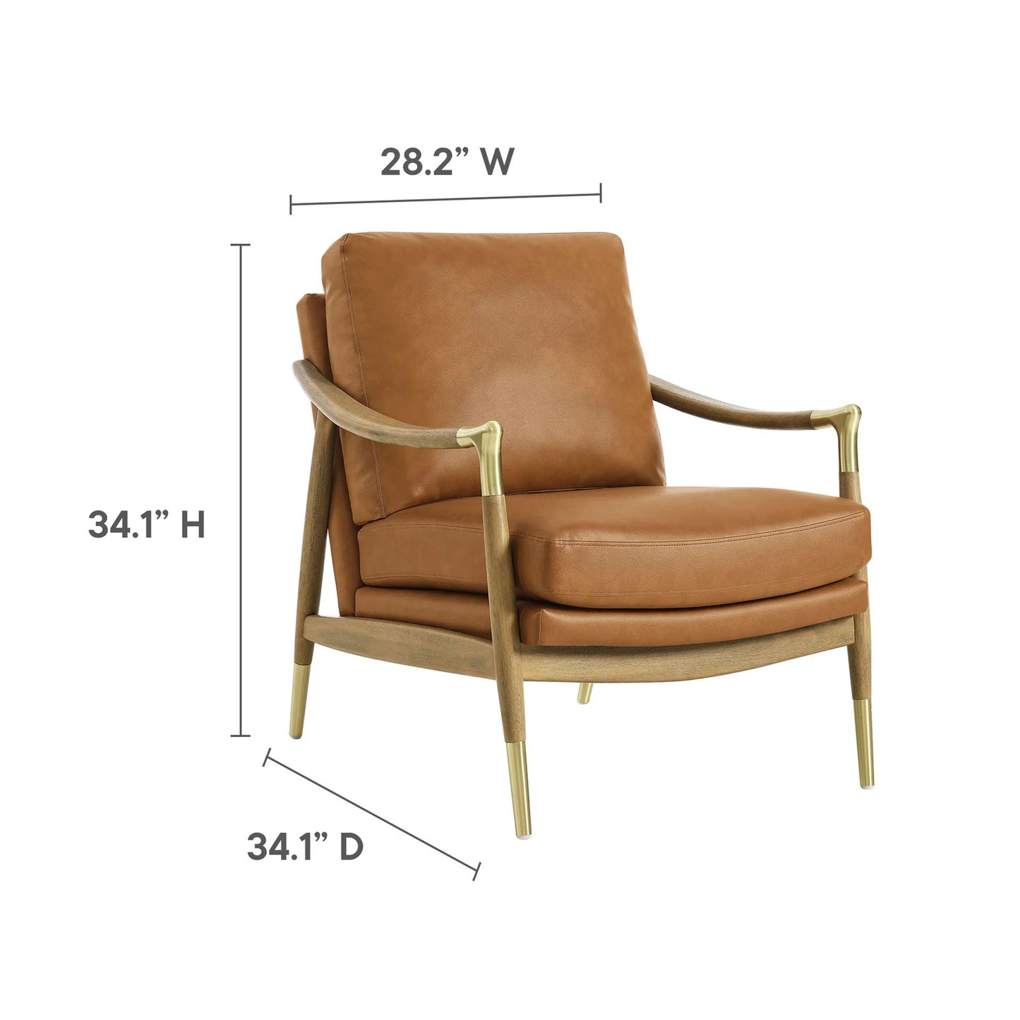 Rollins Leather Armchair, Tan