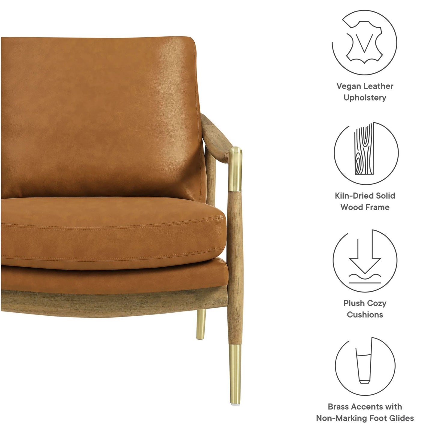 Rollins Leather Armchair, Tan