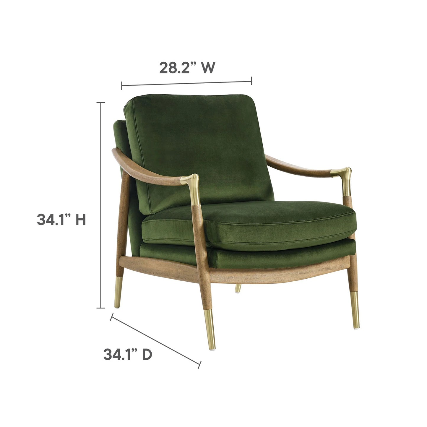 Rollins Velvet Armchair, Green
