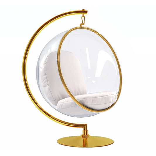 Hanging Bubble Chair With Stand, Gold Special Edition